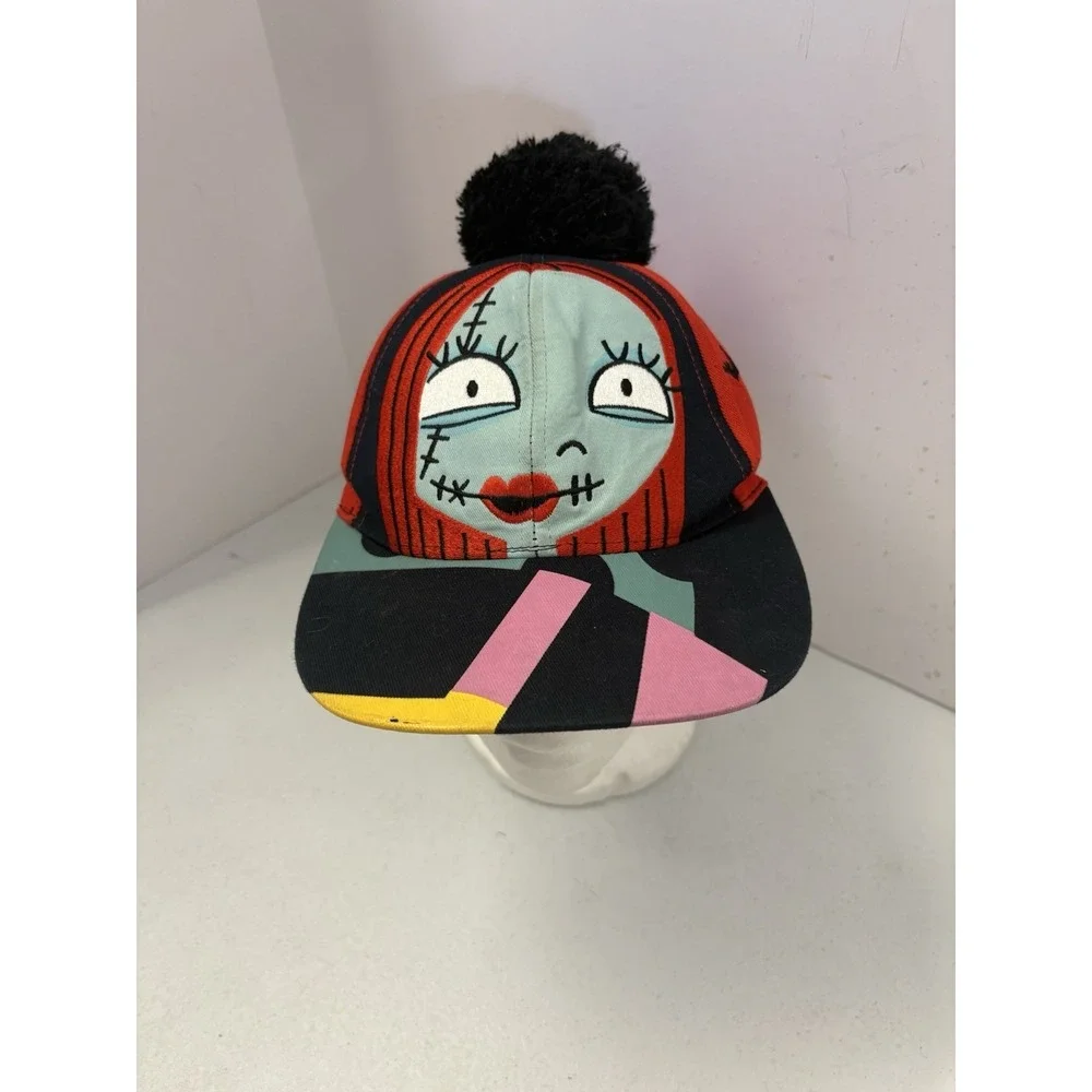 Disney Parks Nightmare Before Christmas Sally Patchwork Pom Pom‎ Cap Youth Size